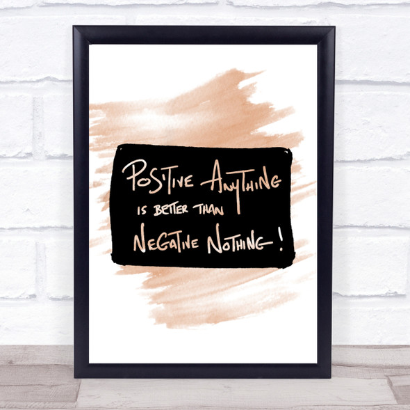 Positive Anything Quote Print Watercolour Wall Art