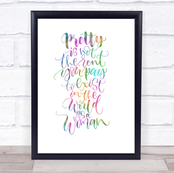 Pretty Woman Rainbow Quote Print