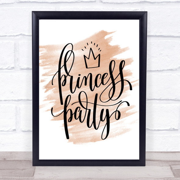 Princess Party Quote Print Watercolour Wall Art