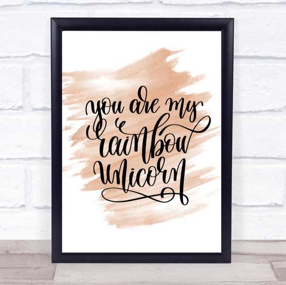 Rainbow Unicorn Quote Print Watercolour Wall Art