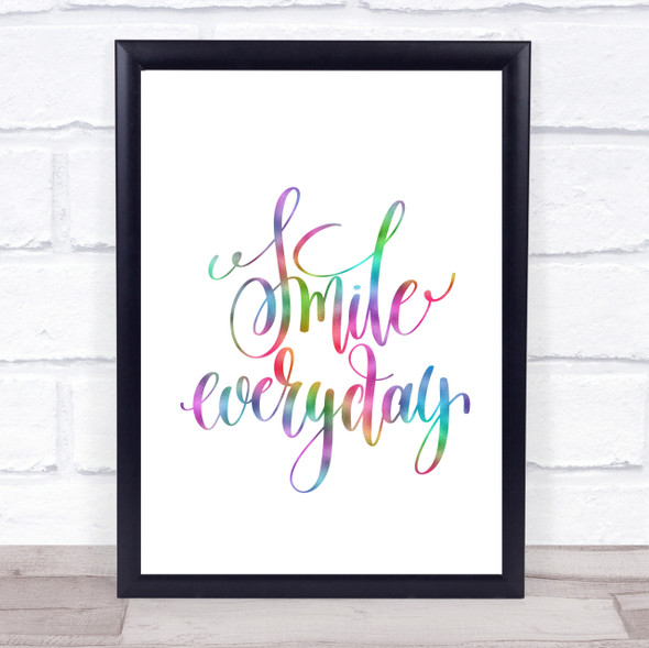 Smile Everyday Rainbow Quote Print