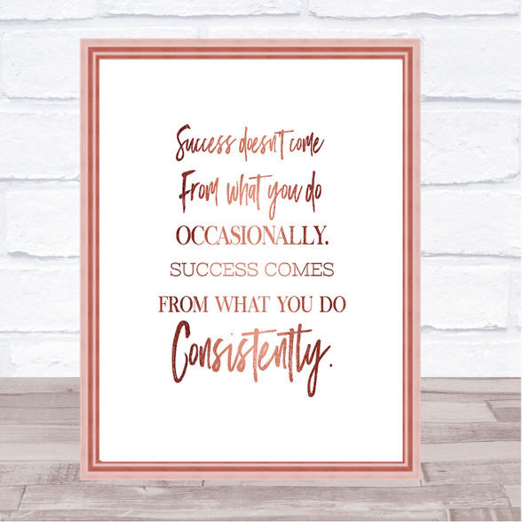 Success Doesn't Come From What You Do Quote Print Wall Art