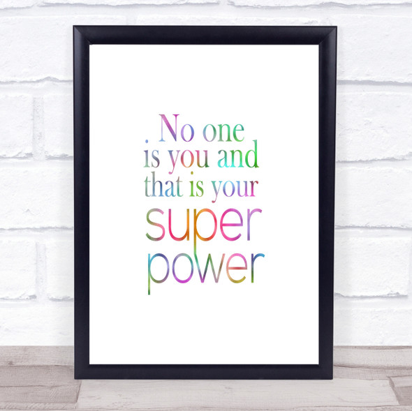 Super Power Rainbow Quote Print