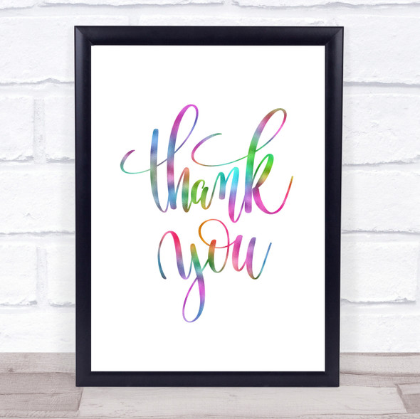 Thank You Swirl Rainbow Quote Print