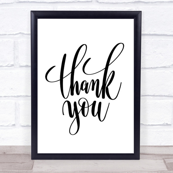 Thankyou Quote Print Poster Typography Word Art Picture