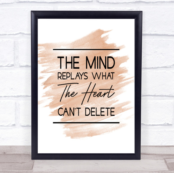 The Mind Replays Quote Print Watercolour Wall Art