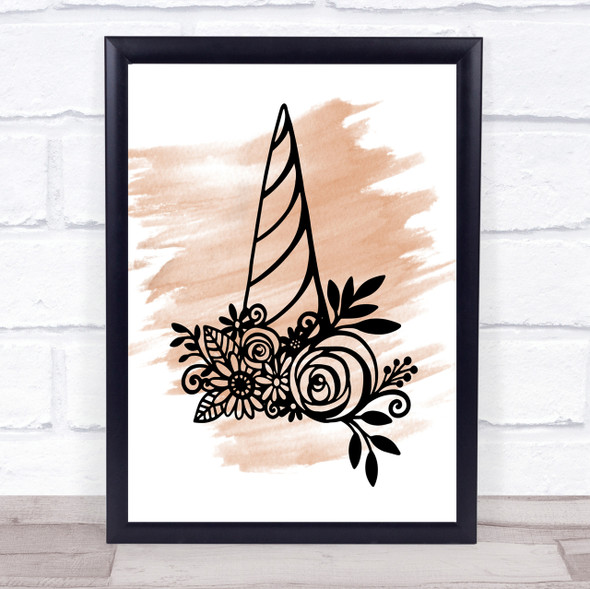 Unicorn Horn Quote Print Watercolour Wall Art