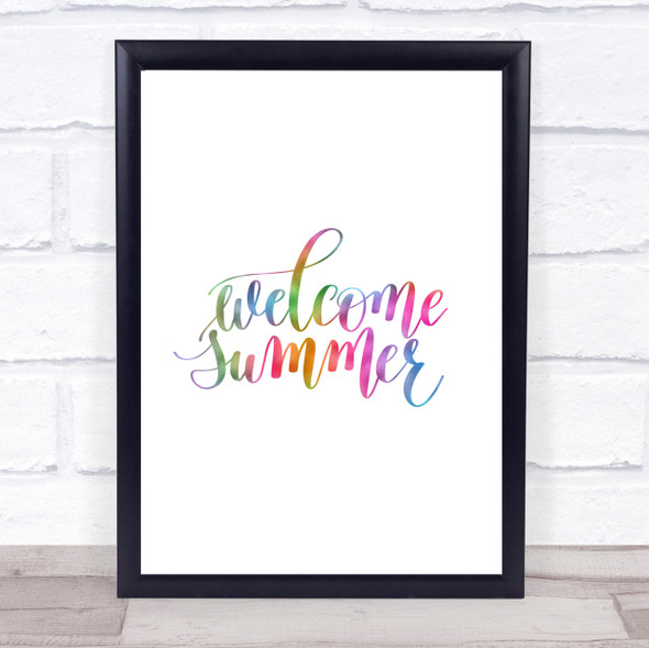 Welcome Summer Rainbow Quote Print