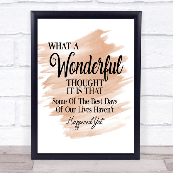 Wonderful Thought Quote Print Watercolour Wall Art