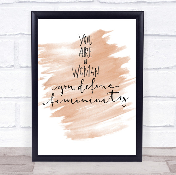 You Are A Woman Quote Print Watercolour Wall Art