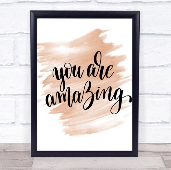 You Are Amazing Swirl Quote Print Watercolour Wall Art