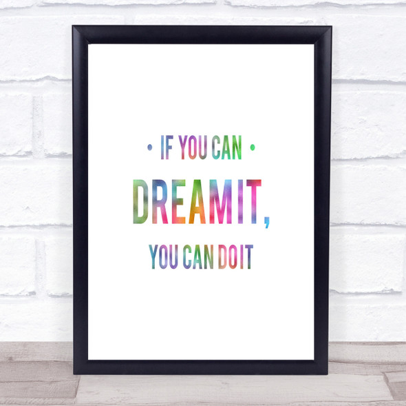 You Can Do It Rainbow Quote Print