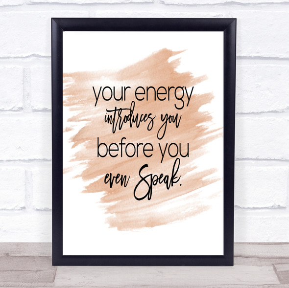 Your Energy Quote Print Watercolour Wall Art