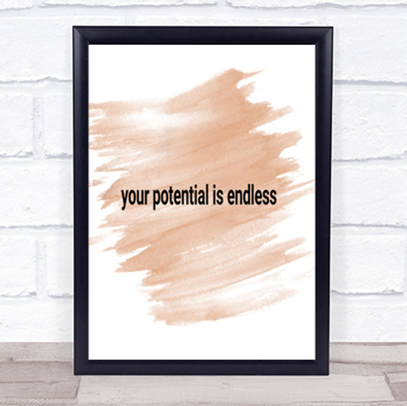 Your Potential Is Endless Quote Print Watercolour Wall Art