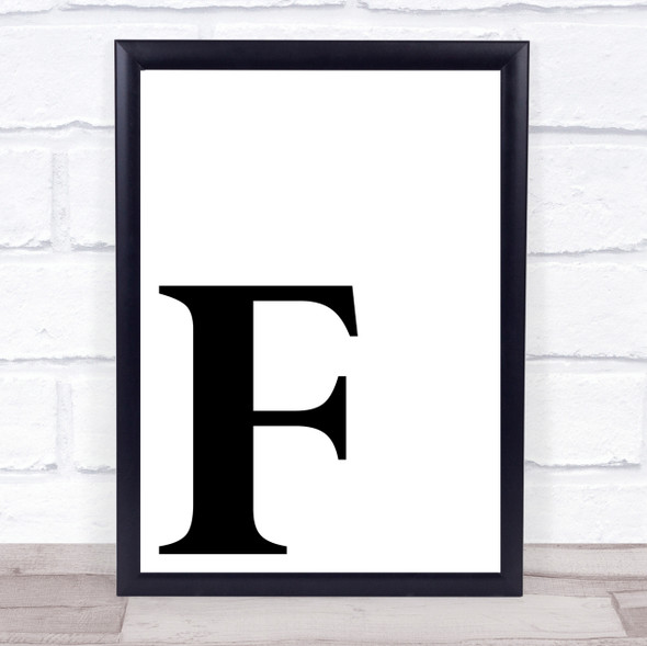 Initial Letter F Quote Wall Art Print