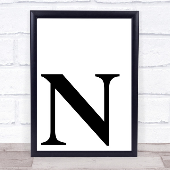 Initial Letter N Quote Wall Art Print