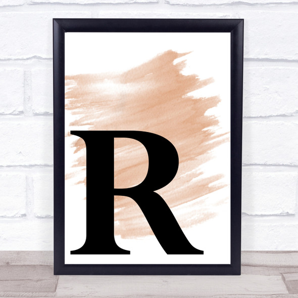 Watercolour Initial Letter R Quote Print