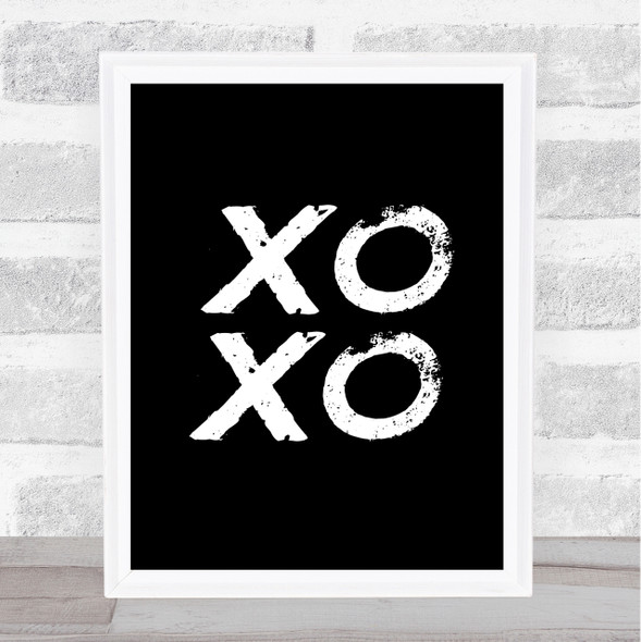 Black Xoxo Quote Wall Art Print