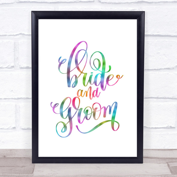 Bride & Groom Rainbow Quote Print