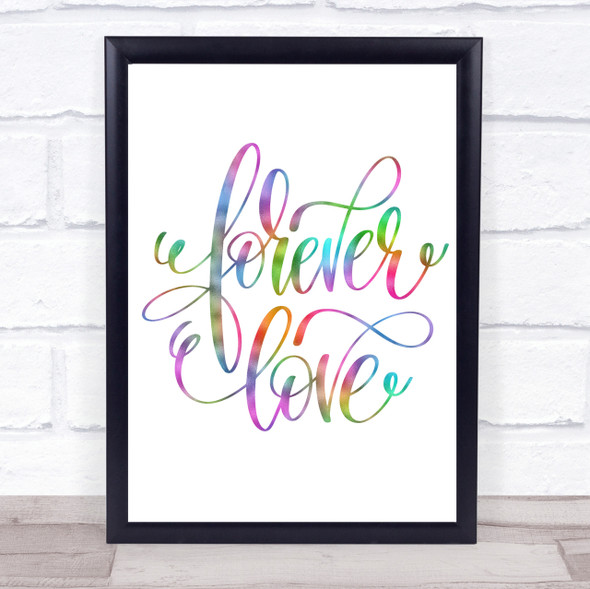 Forever Love Rainbow Quote Print