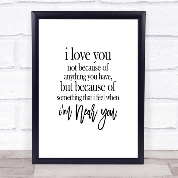 I Love You Quote Print Poster Typography Word Art Picture
