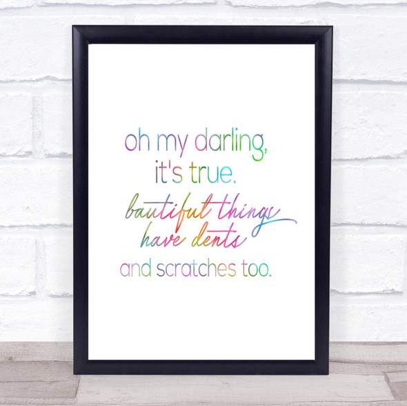 Oh My Darling Rainbow Quote Print