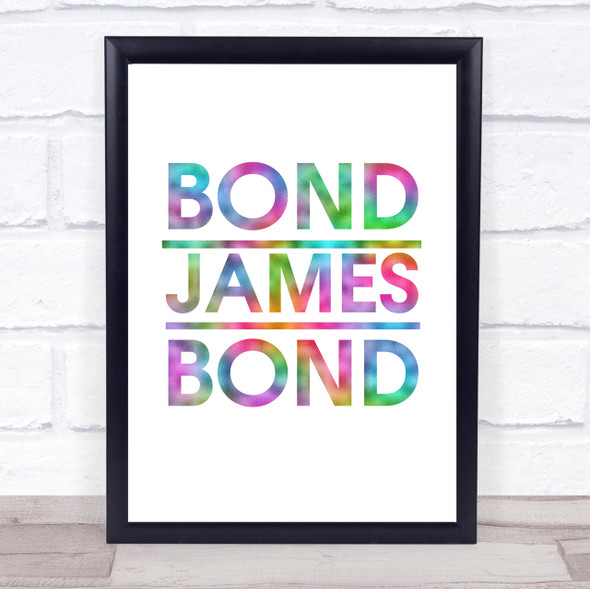 Rainbow Bond James Bond Movie Quote Wall Art Print