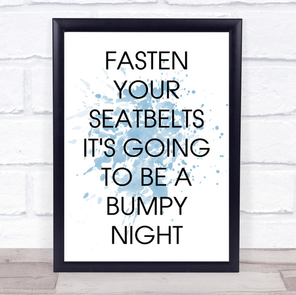 Blue Fasten Your Seatbelts All About Eve Movie Quote Wall Art Print