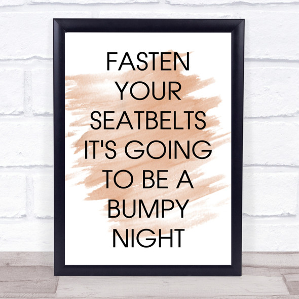 Watercolour Fasten Your Seatbelts All About Eve Movie Quote Print