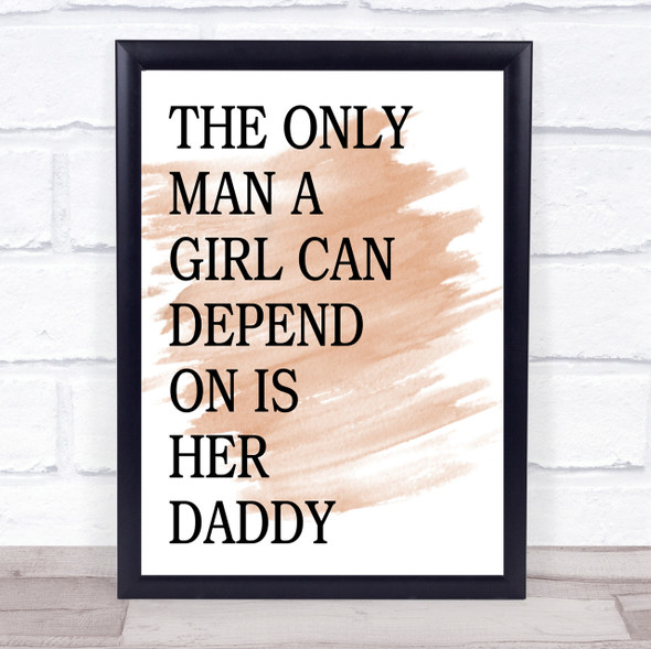 Watercolour Grease The Only Man Daddy Quote Print
