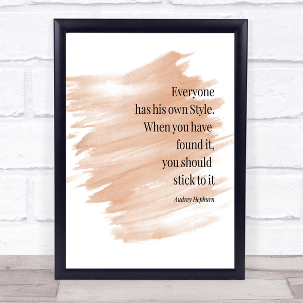 Audrey Hepburn Own Style Quote Print Watercolour Wall Art