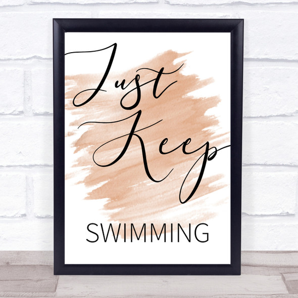 Watercolour Just Keep Swimming Finding Nemo Quote Print