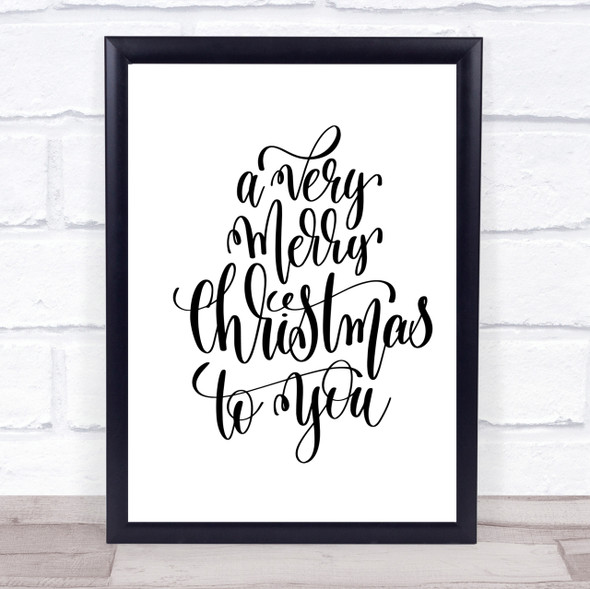 Christmas A Very Merry Xmas Quote Print Poster Typography Word Art Picture