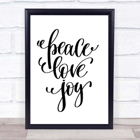 Christmas Peace Love Joy Quote Print Poster Typography Word Art Picture