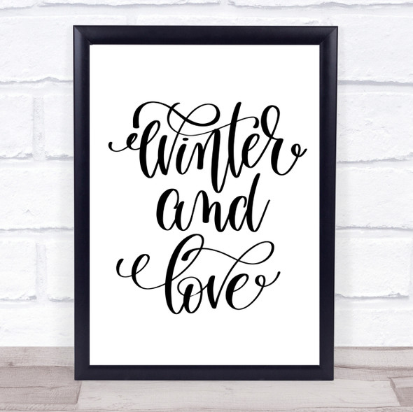 Christmas Winter & Love Quote Print Poster Typography Word Art Picture