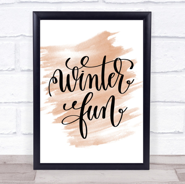 Christmas Winter Fun Quote Print Watercolour Wall Art