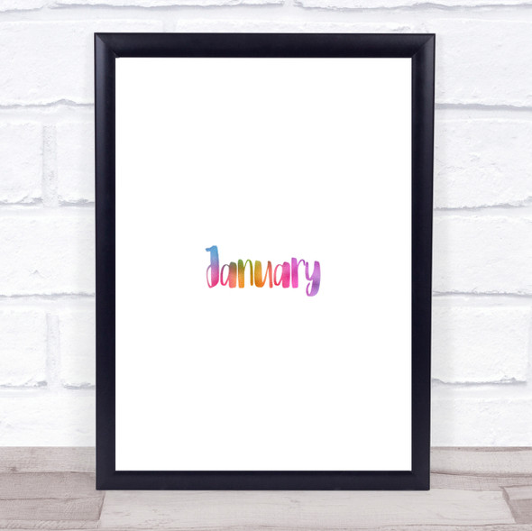 January Rainbow Quote Print