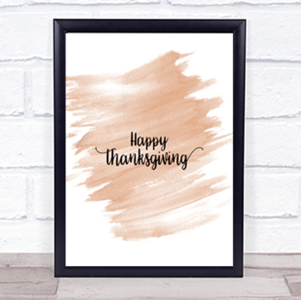 Thanksgiving Quote Print Watercolour Wall Art