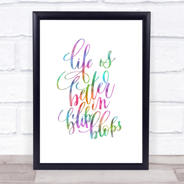 Life Is Better In Flip Flops Rainbow Quote Print