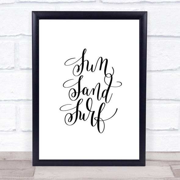 Sand Surf Quote Print Poster Typography Word Art Picture