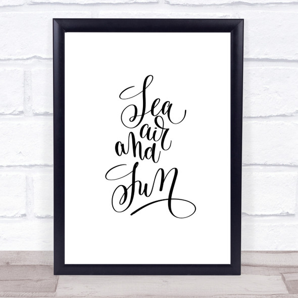 Sea Air Sun Quote Print Poster Typography Word Art Picture