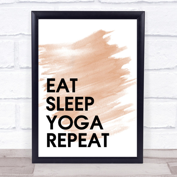 Watercolour Eat Sleep Yoga Quote Print