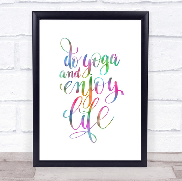 Do Yoga Rainbow Quote Print