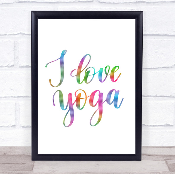 I Love Yoga Rainbow Quote Print