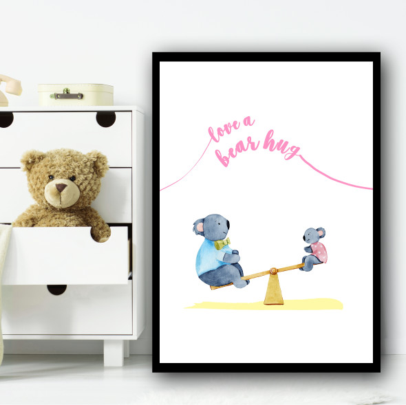 Zoo Koala Children's Nursery Bedroom Wall Art Print