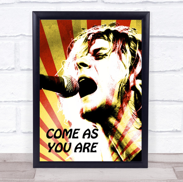 Kurt Cobain Come As You Are Funky Framed Wall Art Print