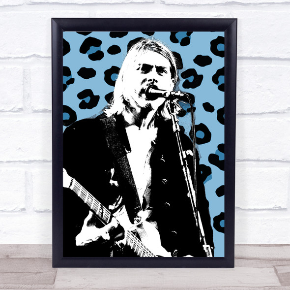 Kurt Cobain Leopard Print Funky Framed Wall Art Print