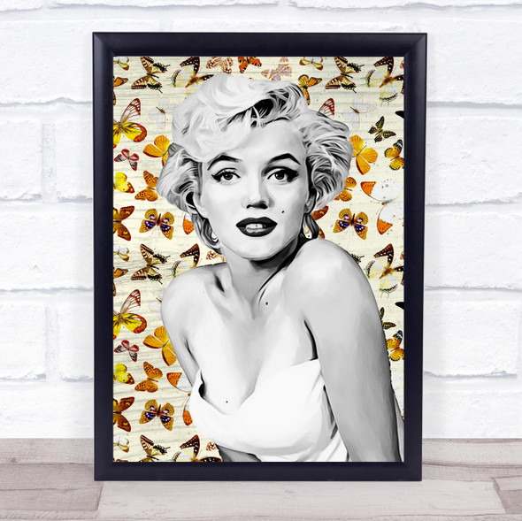 Marilyn Monroe Butterflies Funky Framed Wall Art Print
