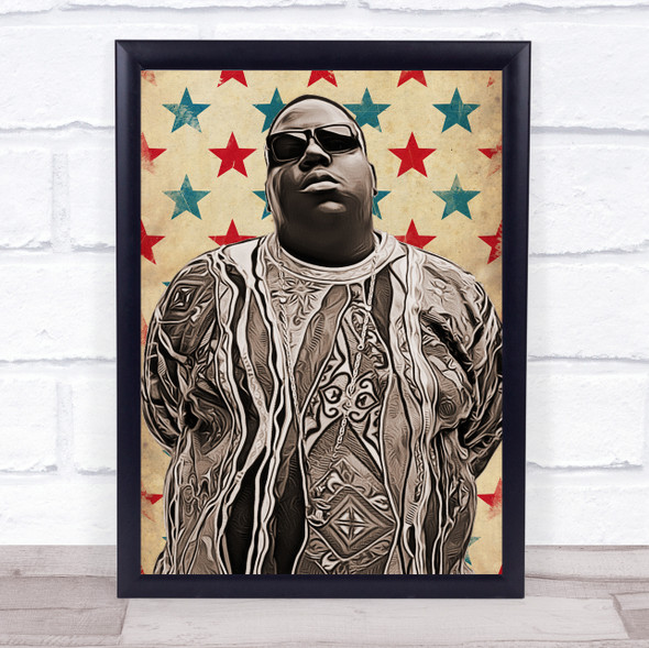 Biggie Smalls Notorious Big Stars Funky Framed Wall Art Print