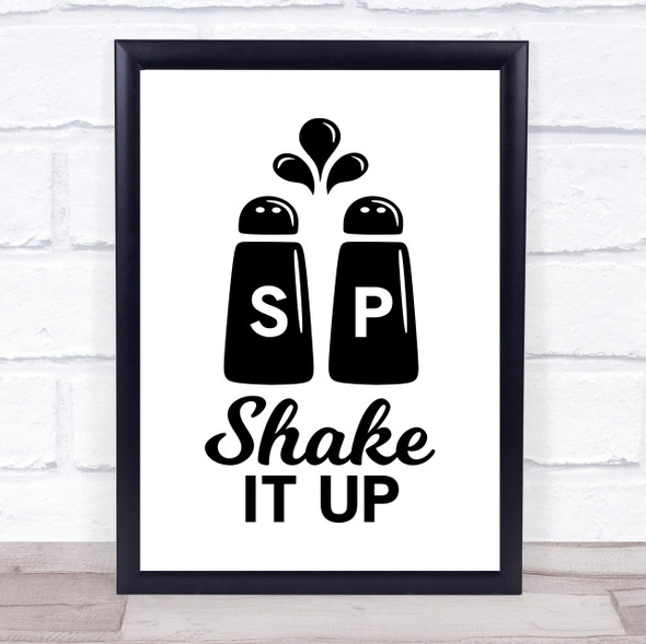 Shake It Up Salt Pepper Kitchen Quote Typography Wall Art Print